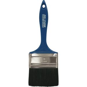 All-Purpose Paint Brush - 3", Plastic, Bristle, 1/2", 2-1/2", Flat Straight, Oil based paints, stains and varnishes, Blue, 9-3/8"