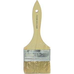 Chip Paint Brush - 3", Wood, Bristle, 3/8", 1-1/2", Flat Straight, All paints and coatings, Natural - Plain Wood, 8"