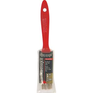 Classic Paint Brush - 1", Plastic, Polyester, 7/16", 2-1/4", Flat Straight, Latex/water based paints, Red, 8-3/4"
