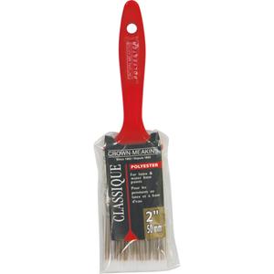 Classic Paint Brush - 2", Plastic, Polyester, 9/16", 2-3/4", Flat Straight, Latex/water based paints, Red, 9-1/4"