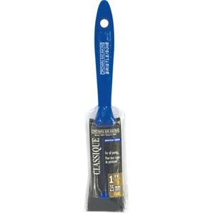 Classic Paint Brush - 1", Plastic, Bristle, 7/16", 2", Flat Straight, Oil based paints, stains and varnishes, Blue, 8-3/8"