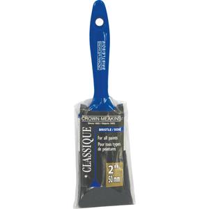 Classic Paint Brush - 2", Plastic, Bristle, 9/16", 2-1/2", Flat Straight, Oil based paints, stains and varnishes, Blue, 9-1/8"