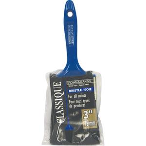Classic Paint Brush - 3", Plastic, Bristle, 11/16", 3", Flat Straight, Oil based paints, stains and varnishes, Blue, 10"