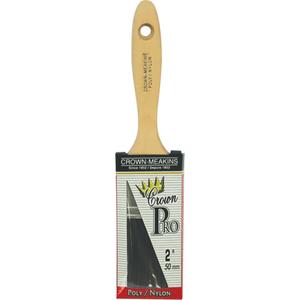 Straight Pro Paint Brush - 2", Wood, Poly/Nylon, 9/16", 2-3/4", Straight, All paints and coatings, 10-1/8", 2-3/4"