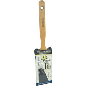 Crown Pro Straight Paint Brush - 2", Wood, Bristle, 9/16", 2-1/2", Angular, Oil based paints, stains and varnishes, 11-1/2", 2-1/2"