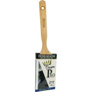 Crown Pro Straight Paint Brush - 2-1/2", Wood, Bristle, 5/8", 2-3/4", Angular, Oil based paints, stains and varnishes, 12-1/2", 2-3/4"