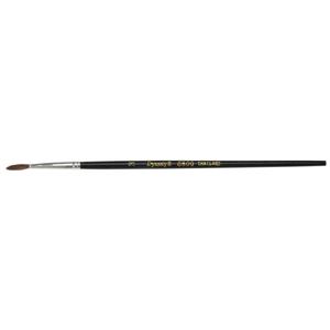 Black Pointed Bristle Artist Brush - 2.1 mm, Camel Hair, 7-1/2", Wood, #3, Pointed