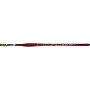 Flat Artist Brush - 1/4", Synthetic, 7-1/2", Wood, Red