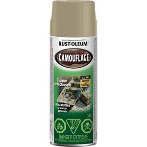 Specialty Camouflage Paint - Aerosol Can, Brown, Khaki, Army Green, Black, Earth Brown, 340 g, Ultra-Flat, Khaki
