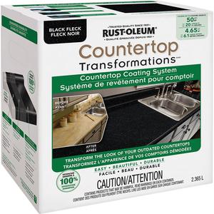 Countertop Transformations® Fleck Countertop Coating System - Kit, Black, Black Fleck, Brown Fleck, Grey Flock, 2.37 L, 2.37 L, High-Gloss