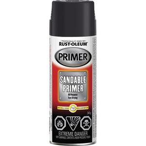 Automotive All-Purpose Sandable Primer - Aerosol Can, Black, 340 g, Very Flat, Black