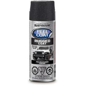 Automotive Rugged Peelable Rubber Coating - Aerosol Can, Black, 312 g, Textured, Black