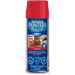Painter's Touch® Multi-Purpose Brush-On Paint - Aerosol Can, Red, 340 g, Gloss, Apple Red, Brilliant Blue, Dark Grey, Black, White, Hunter Green, Kona Brown, Orange, Sun Yellow, Apple Red