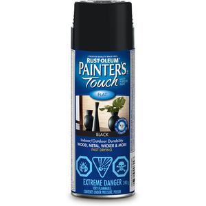 Painter's Touch® Multi-Purpose Brush-On Paint - Aerosol Can, Black, 340 g, Very Flat, Black, White