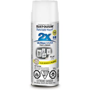Painter's Touch® Ultra Cover Paint - Aerosol Can, White, 340 g, Very Flat, White, Black, Clear