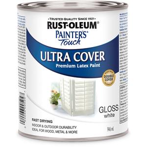 Painter's Touch® Multi-Purpose Brush-On Paint - Can, White, 946 ml, 946 ml, Gloss, White, Apple Red, Hunter Green, Sun Yellow, Espresso, Black