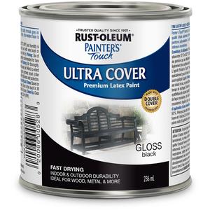 Painter's Touch® Multi-Purpose Brush-On Paint - Can, Black, 236 ml, 236 ml, Gloss, Black