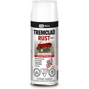 Tremclad® Oil Based Rust Paint - Aerosol Can, White, 340 g, Very Flat, White, Black, Green, Grey, Leather Brown
