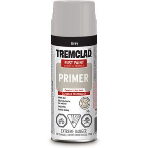 Tremclad® Rust Primer Spray - Aerosol Can, Grey, 340 g, Very Flat, Grey, Galvanized White, Red Oxide