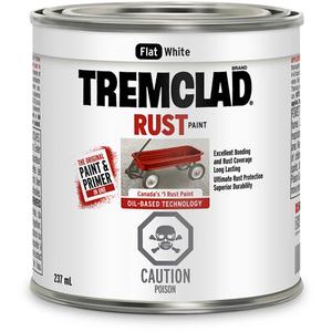Tremclad® Oil Based Rust Paint - Can, White, 237 ml, 237 ml, Very Flat, White