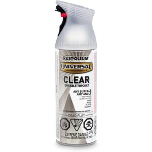 Universal® Enamel - Aerosol Can, Clear, 312 g, Very Flat, Dead Flat Clear, Dead Flat Clear