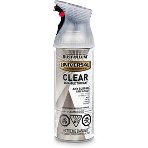 Universal® Durable Top Coat - Aerosol Can, Clear, 312 g, Hammered, Clear