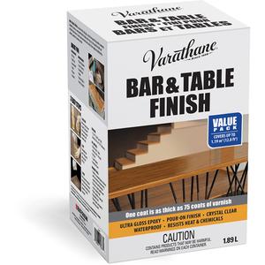 Varathane® Bar & Table Finish - Kit, 1.89 L, 946 ml, 1.89 L, High-Gloss, Clear, Clear