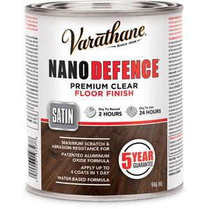 Varathane® Nano Defence® Premium Floor Finish - Can, 946 ml, 3.78 L, 946 ml, Satin, Clear, Clear