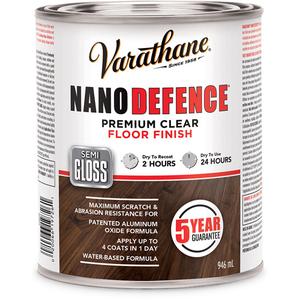 Varathane® Nano Defence® Premium Floor Finish - Can, 946 ml, 3.78 L, 946 ml, Semi-Gloss, Clear, Clear
