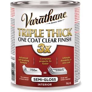 Varathane® Triple Thick One Coat Finish - Can, 946 ml, 946 ml, Semi-Gloss, Clear, Clear