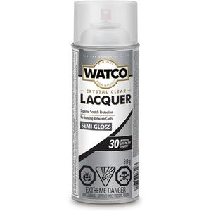 Watco® Lacquer Wood Finish - Aerosol Can, 319 g, 3.78 L, 946 ml, 319 g, Semi-Gloss, Clear, Clear