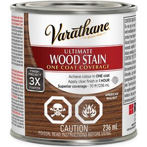 Varathane® Ultimate Wood Stain - Can, 236 ml, 236 ml, Transparent, American Walnut, Flagstone, Aged Barrel, Grey Willow, American Walnut