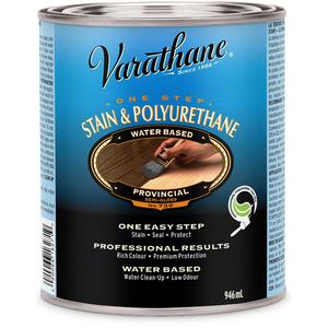 Varathane® One Step Stain & Polyurethane - Can, 946 ml, 946 ml, Transparent, Provincial, Early American, Golden Pecan, Golden Oak, Red Mahogany, Traditional Cherry, Provincial