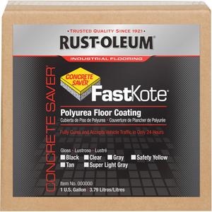 FastKote® Polyurea Floor Coating - Gallon, Grey, 1 gal., 1 gal., High-Gloss, Urethane-Based, Safety Yellow