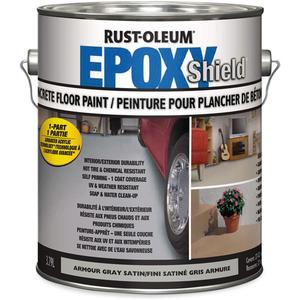 EpoxyShield® Concrete Floor Paint - Gallon, Grey, 3.78 L, 3.78 L, Satin, Water-Based, Armour Grey