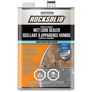 RockSolid® Wet Look Sealer - Rectangular Can, Clear, 3.78 L, 3.78 L, High-Gloss, Solvent-Based