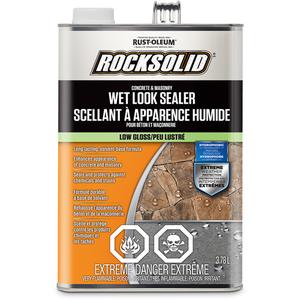 RockSolid® Wet Look Sealer - Rectangular Can, Clear, 3.78 L, 3.78 L, Gloss, Solvent-Based