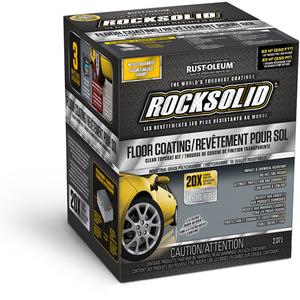 RockSolid® Top Floor Coating - Kit, Clear, 2.25 L, 2.25 L, High-Gloss, Solvent-Based