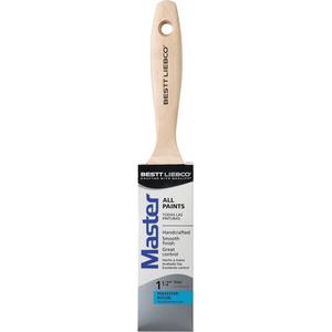 Master Paint Brush - 1-1/2", Wood, Poly/Nylon, 1/2", 2-7/16", All Paints, Stainless Steel, Beavertail, Sanded