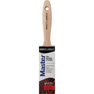 Master Trim & Angle Paint Brush - 1-1/2", Wood, Black China, 1/2", 2-7/16", Oil-Based Stains, Stainless Steel, Long Sash, Sanded