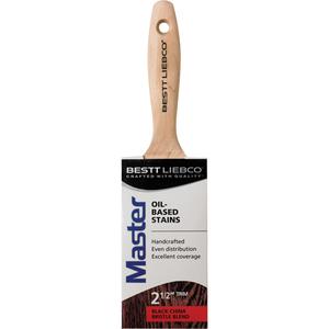 Master Trim & Angle Paint Brush - 5/8", Wood, Black China, 2-15/16", 2-7/16", Oil-Based Stains, Stainless Steel, Long Sash, Sanded
