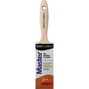 Master Trim & Angle Paint Brush - 2", Wood, White China, 9/16", 2-11/16", Oil-Based Clear, Stainless Steel, Long Sash, Sanded