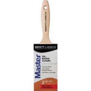 Master Trim & Angle Paint Brush - 2-1/2", Wood, White China, 5/8", 2-15/16", Oil-Based Clear, Stainless Steel, Long Sash, Sanded
