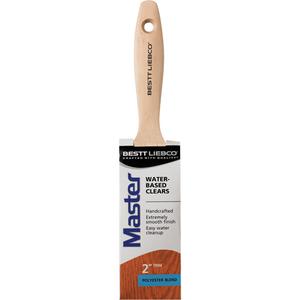 Master Water-Based Clear Coatings Trim & Angle Paint Brush - 2", Wood, Polyester, 9/16", 2-11/16", Water-Based Clears, Stainless Steel, Long Sash, Sanded