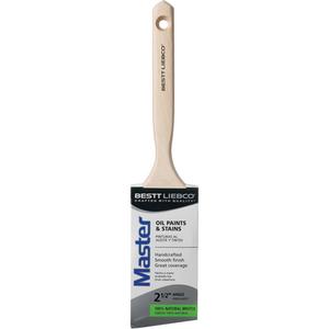 Master Angle Sash Paint Brush - 2-1/2", Wood, White China, 5/8", 2-15/16", Oil Paints & Stains, Stainless Steel, Long Sash, Sanded