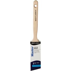 Master Angle Cut-In Paint Brush - 1-1/2", Wood, Poly/Nylon, All Paints, 11-1/2"