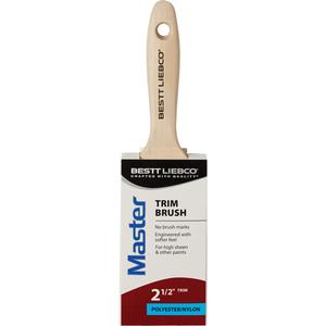 Master Trim Paint Brush - 2-1/2", Wood, Poly/Nylon, High Sheen Paints, 10"
