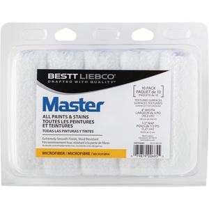 Master Microfibre Paint Roller Cover - 101.6 mm (4"), 13 mm (1/2"), All Paints & Stains, Microfiber, Polypropylene, 6 mm