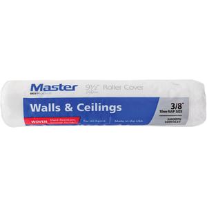 Master Standard Walls & Ceilings Paint Roller Cover - 240 mm (9-1/2"), 10 mm (3/8"), All Paints & Stains, Shed Resistant Woven Nylon/Polyester, Plastic, 1-1/2"
