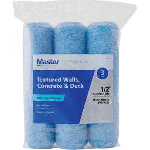 Master Standard Textured Walls, Concrete & Decks Paint Roller Covers - 240 mm (9-1/2"), 13 mm (1/2"), All Paints & Stains, Knit Nylon/Polyester, Plastic, 1-1/2"